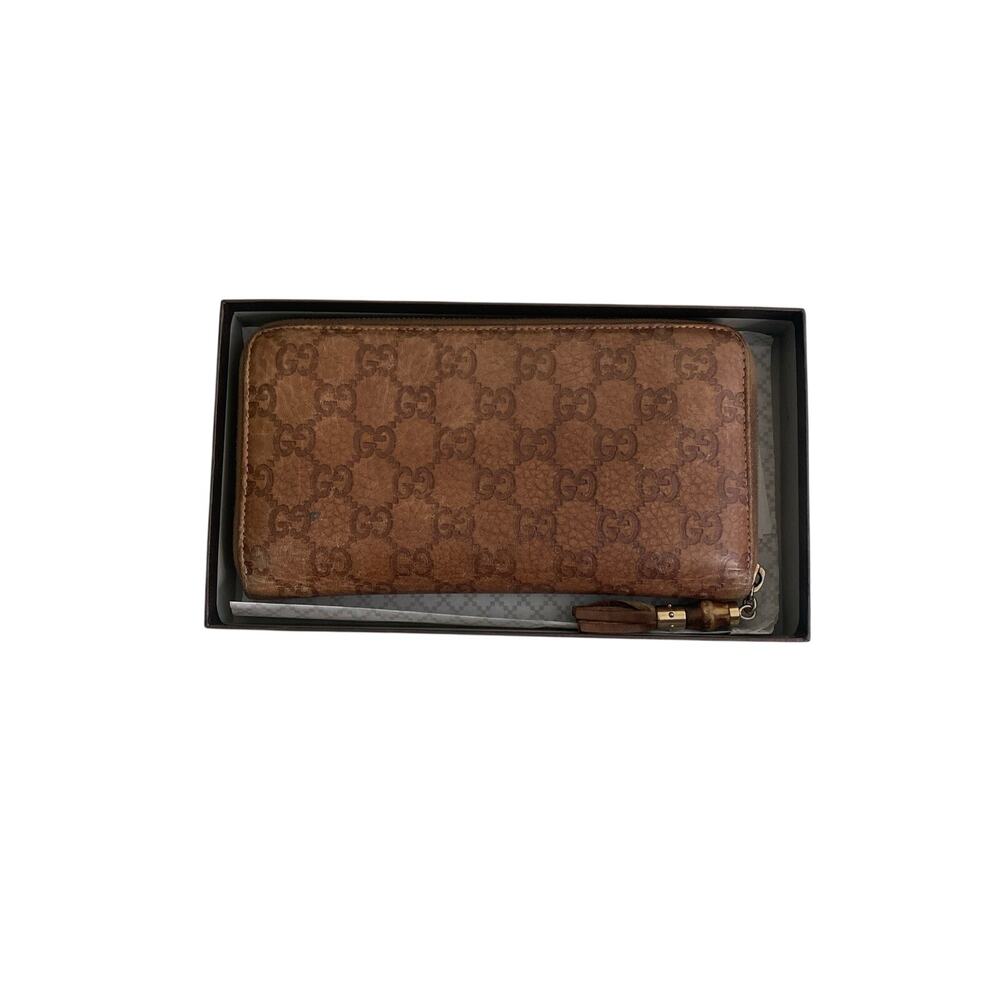 Gucci tassle brown OLD LIBECCIO GG leather organizer wallet - Picture 14 of 16